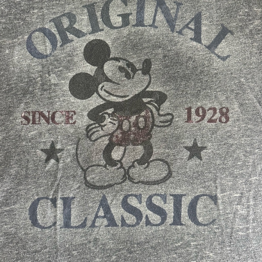 Disney Parks Heather Distressed Gray Tee - size S